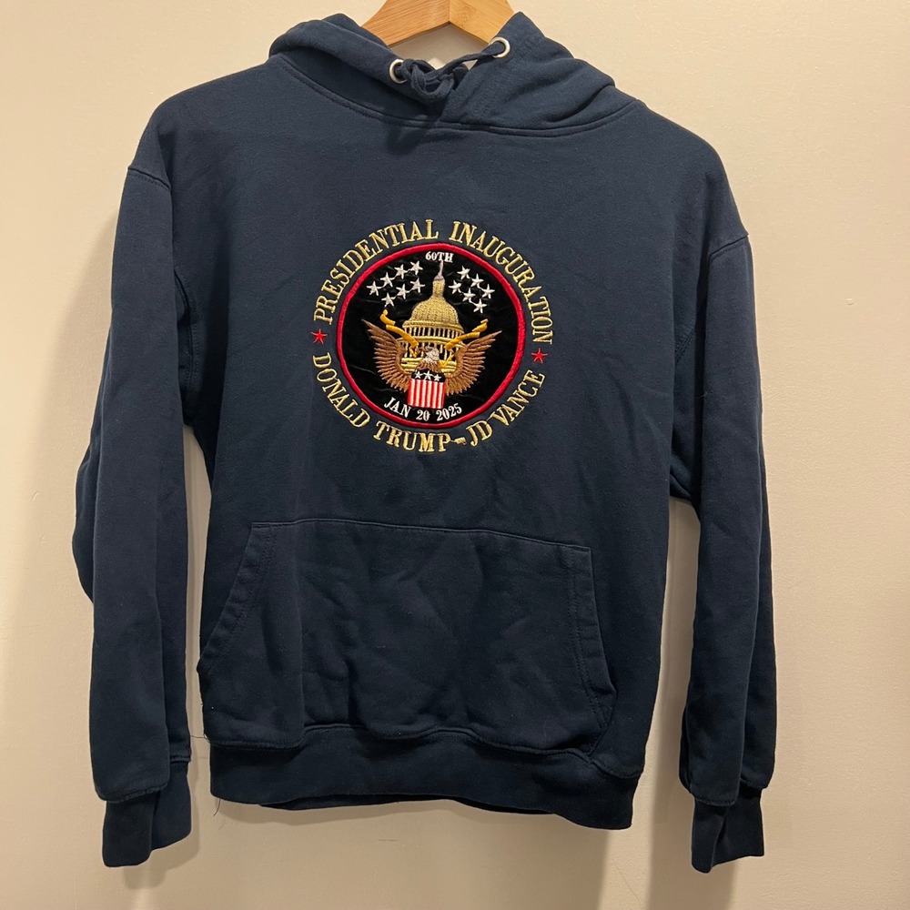 Gemrock Donald Trump JD Vance 2025 Presidential Inauguration Hoodie Navy Blue M
